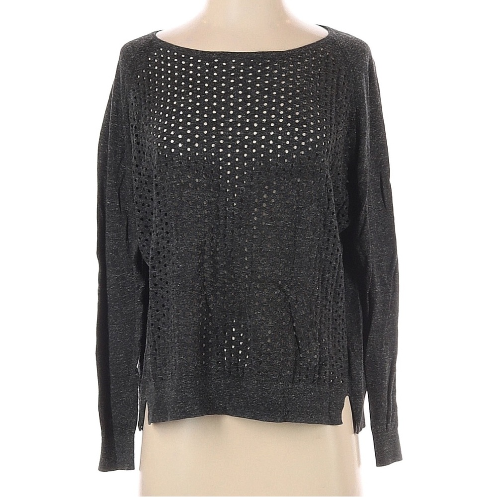 Gap perforated front detail sweater gray XS